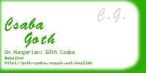 csaba goth business card